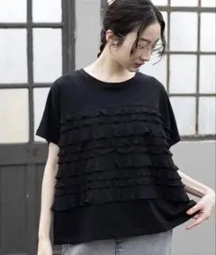 ニコアンド　フリルメッシュフレンチプルオーバー