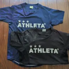 ★アスレタ★Tシャツ2枚★ネイビー　ブラック★サイズS★中古