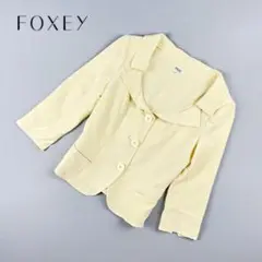 美品 フォクシー 七分袖 セレモニージャケット アイボリー 白 38*KB482