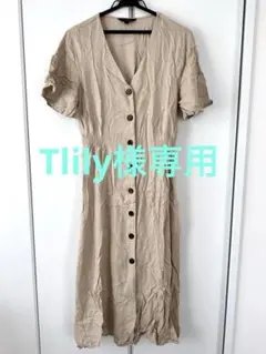 【新品未使用】バナナリパブリック ワンピースコットンリネン Mベージュ