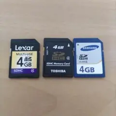 SDカード 4gb ✕3枚