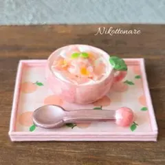 ミニチュア 『桃のパフェセット』 ミニチュアスイーツ ミニチュアパフェ 桃