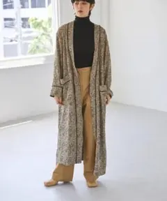 ジャガードパイピングガウン トゥデイフル