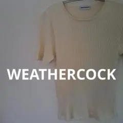 WEATHERCOCK クリーム色 リブ編み半袖Tシャツ