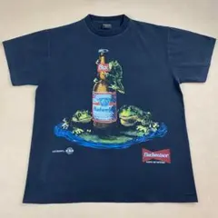 Budweiser Tシャツ カエル ビール瓶 グッドフェード シングルステッチ