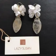 Lazy susan レイジースーザン パール×クォーツ ピアス