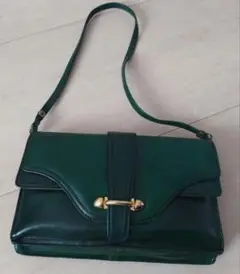 グリーンレザー ショルダーバッグ