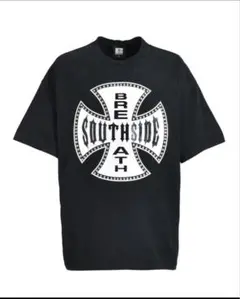 【美品】breathブラック クロスデザイン Tシャツ SOUTHSIDE