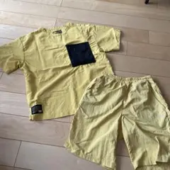 ワークマン　セットアップ　キッズ　ナイロン　黄色　140