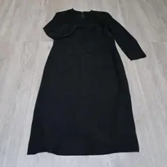 ジュン アシダ☆ブラックワンピース Vネック 長袖
