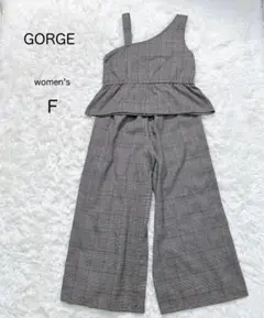 【GORGE】ゴージ チェック柄 セットアップ ワイドパンツ【F】 ゆったり