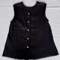 SHIPS シップス　麻のジレ　黒