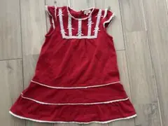 Hushush●ワンピース●リボン●レース●赤●110㎝