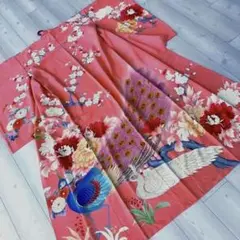アンティーク着物 刺繍 孔雀・牡丹・梅 正絹 大正ロマン No.157