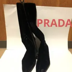 ⭐︎おしゃれ プラダ PRADA 黒 ロングブーツ 修理必要 24.5cm