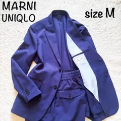 【極美品】MARNI UNIQLO セットアップ ネイビー 春夏用 ネイビー M
