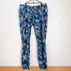 Faded glory フェイデッド グローリー 花柄ネイビーパンツ スリム