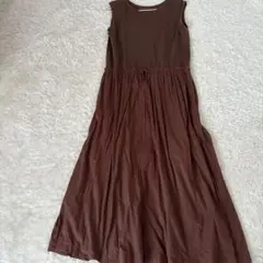⭐︎ヌガティーヌ⭐︎ブラウンノースリーブロングワンピース