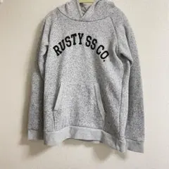美品　RUSTY SS CO. 【140】フード付きパーカー グレー裏起毛男の子