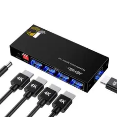 4画面同時出力 HDMI分配器 4K@60Hz HDR対応 EDID機能搭載