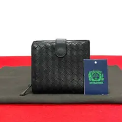 極 美品 ボッテガヴェネタ イントレチャート レザー 二つ折り 財布 折り財布