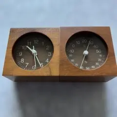 ウォールナットアラームクロック【無印良品・絶版品】/温湿度計セット