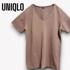 ユニクロ【M】Tシャツ 半袖 Vネック 綿混 ストレッチ g180
