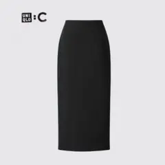 ユニクロ　UNIQLO クレープジャージーナロースカート　黒 タイトスカート　S