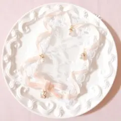 A7サイズ　トレカケースデコ　硬質ケース　レースデコ　ピンクリボン