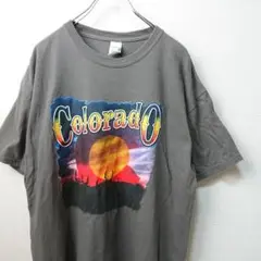 USA古着 GILDAN ギルダン プリントTシャツ チャコールグレー XL
