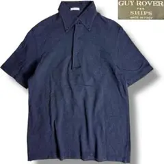 J5046 美品 ギローバー シップス別注 ボタンダウン鹿の子ポロシャツ 紺 M