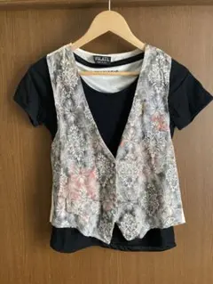 古着 ヴィンテージ ジレ 柄ジレ