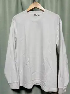 【中古】エアリズムコットンクルーネックTシャツ Lサイズホワイト