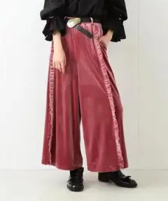 Ray BEAMS(レイビームス)ベロタフリルラインパンツ グリーン 新品未使用