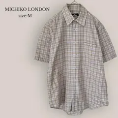 ミチコロンドン MICHIKO LONDON✨美品✨半袖シャツ　チェック　メンズ