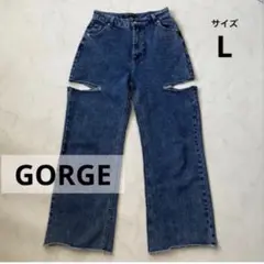 GORGE ゴージ デニムパンツ デニム サイドカット ダメージ ジーンズ L
