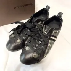 ★オシャレ ヴィトン スニーカー デニム 23.5cm ブラック