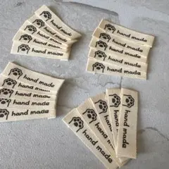 布　タグ　handmade ラベル 肉球 20枚
