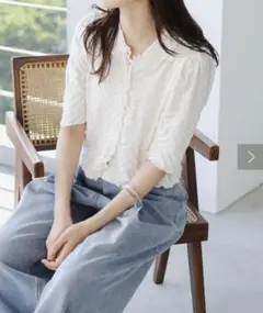 kastane 2wayクロスジャガードシャツ　〔オフホワイト〕