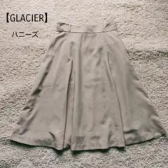 ハニーズ【GLACIER】フレアスカートひざ丈 ベージュ シンプル　Mサイズ