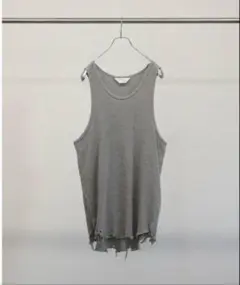 ANCELLM ダメージワッフル タンクトップ　gray 25ss