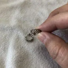 シルバーチェーン模様ピアス