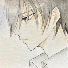 オリジナル 手描き イラスト アナログ てのひらペーパー 水彩 色鉛筆