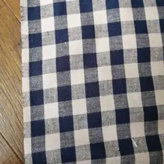 綿麻チェック　約115幅×約2M　お値下げありません　延長、おまとめ不可