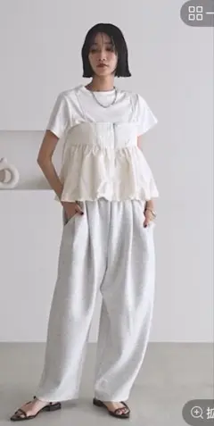 LOWRYS FARM カットイージーコクーンパンツ　内紐あり