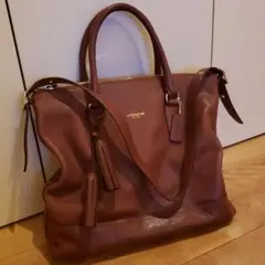値下げ!美品COACH 2way ショルダー トートバッグ ブラウン チャーム付