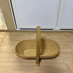 【wood craft】オーク材 木製 フォールディング バスケット ボウル