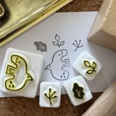 北欧とりさんとミニはんこのセット　消しゴムはんこ