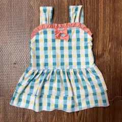 フタフタ　水着　チェック　ワンピース　100