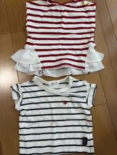 ストライプTシャツ2枚セット 70・80